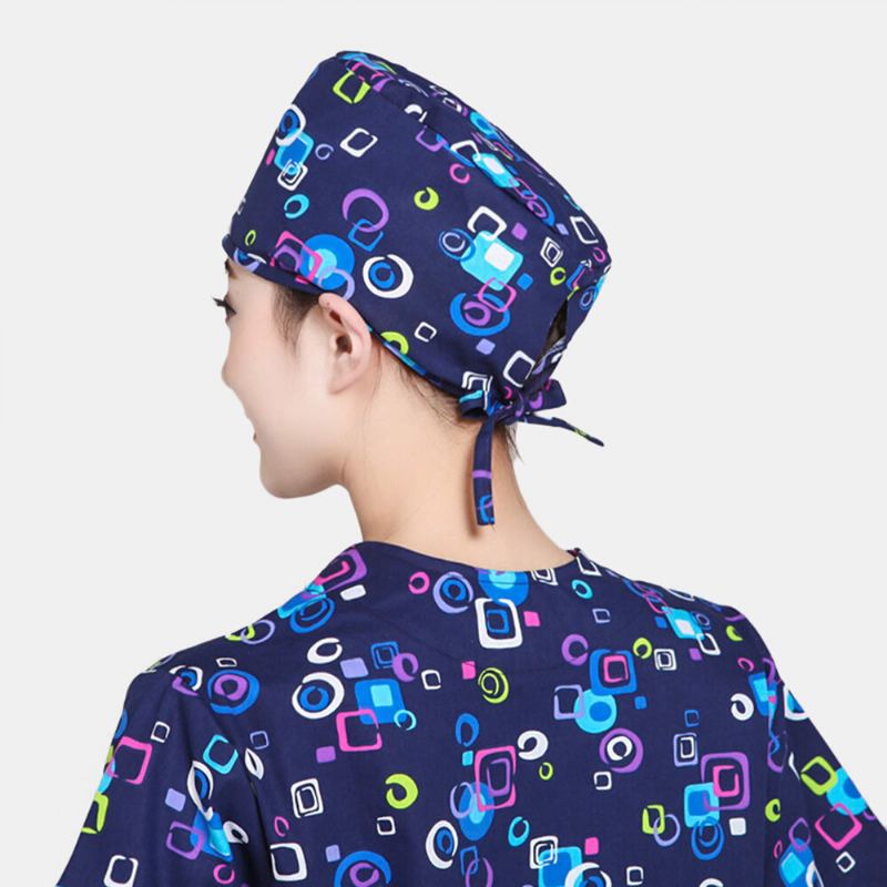 Vrouwen Print Katoen Chirurgische Cap Dokter Verpleegkundige Band Kapsel Hoed Tandheelkundige Werk Cap Beanie