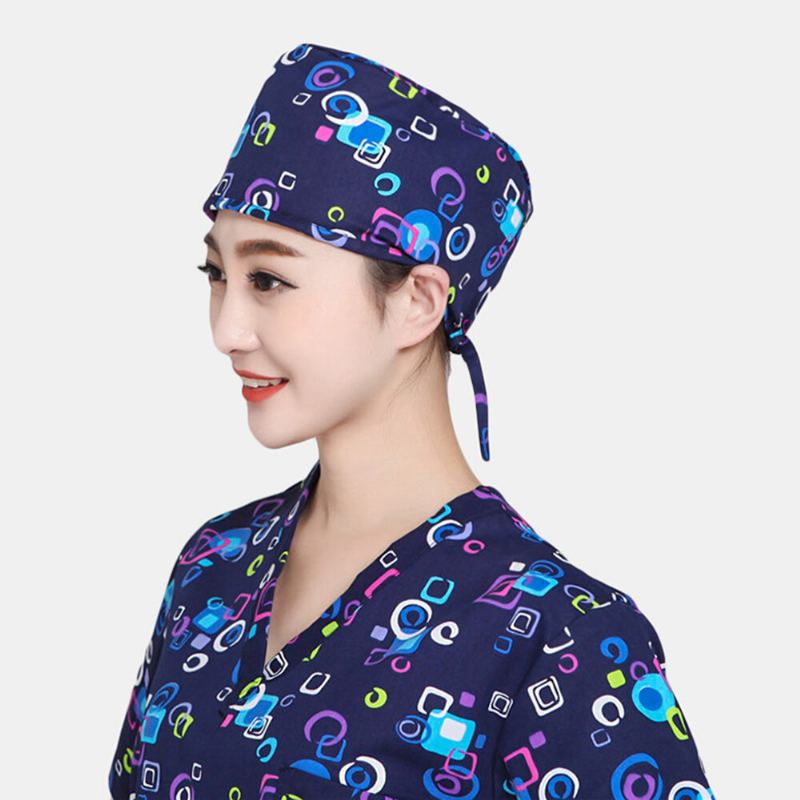 Vrouwen Print Katoen Chirurgische Cap Dokter Verpleegkundige Band Kapsel Hoed Tandheelkundige Werk Cap Beanie
