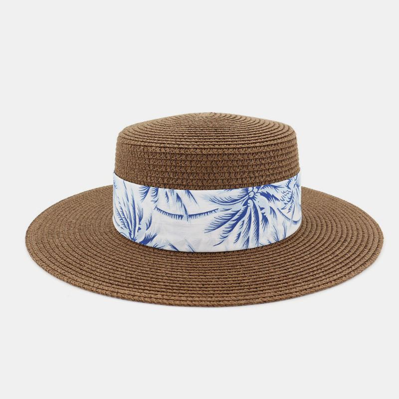 Vrouwen Zonnebrandcrème Reizen Strand Zonnehoed Elegante Strik Jazz Hoed Platte Hoed Strohoed