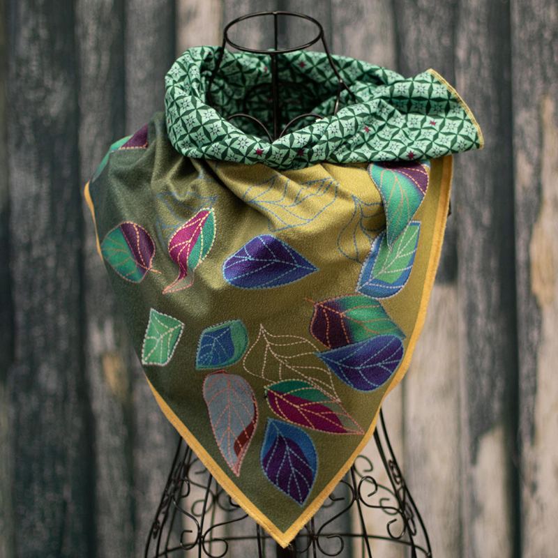 Vintage Bloemen En Blad Elegante Boas Sjaals Voor Dames