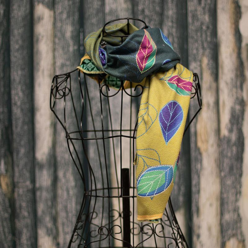 Vintage Bloemen En Blad Elegante Boas Sjaals Voor Dames