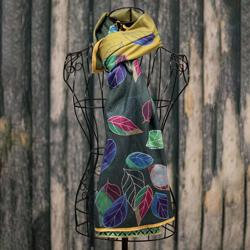 Vintage Bloemen En Blad Elegante Boas Sjaals Voor Dames