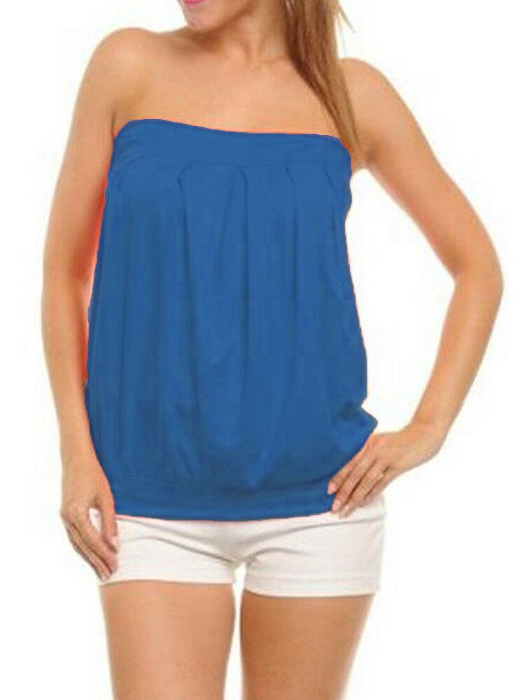 Mouwloze Zomer Casual Geplooide Tube Top Voor Dames