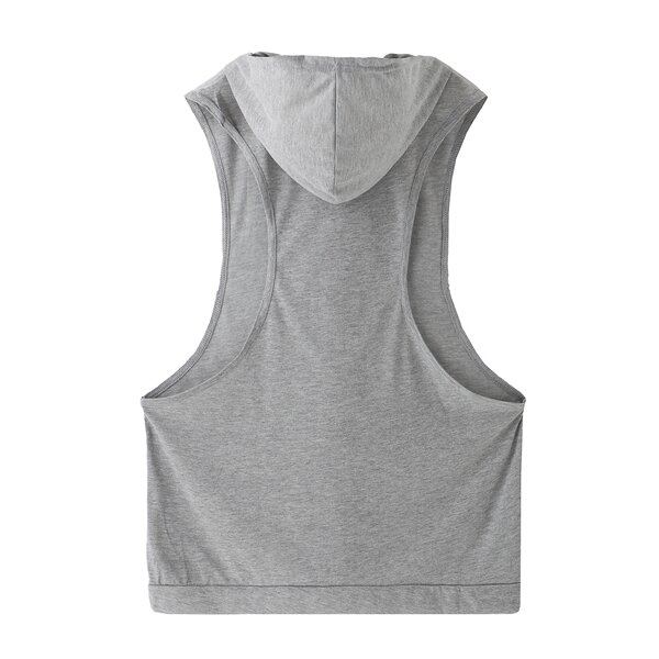 Stijlvol Mouwloos Los Fitnessvest Voor Heren Met Capuchon