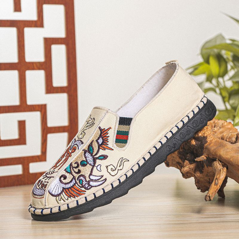 Heren Canvas Ademende Antislip Zachte Bodem Comfortabele Casual Linnen Schoenen