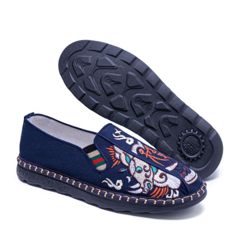 Heren Canvas Ademende Antislip Zachte Bodem Comfortabele Casual Linnen Schoenen