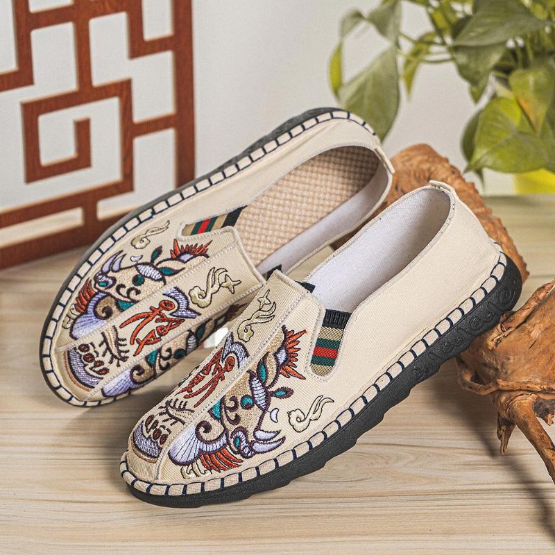 Heren Canvas Ademende Antislip Zachte Bodem Comfortabele Casual Linnen Schoenen