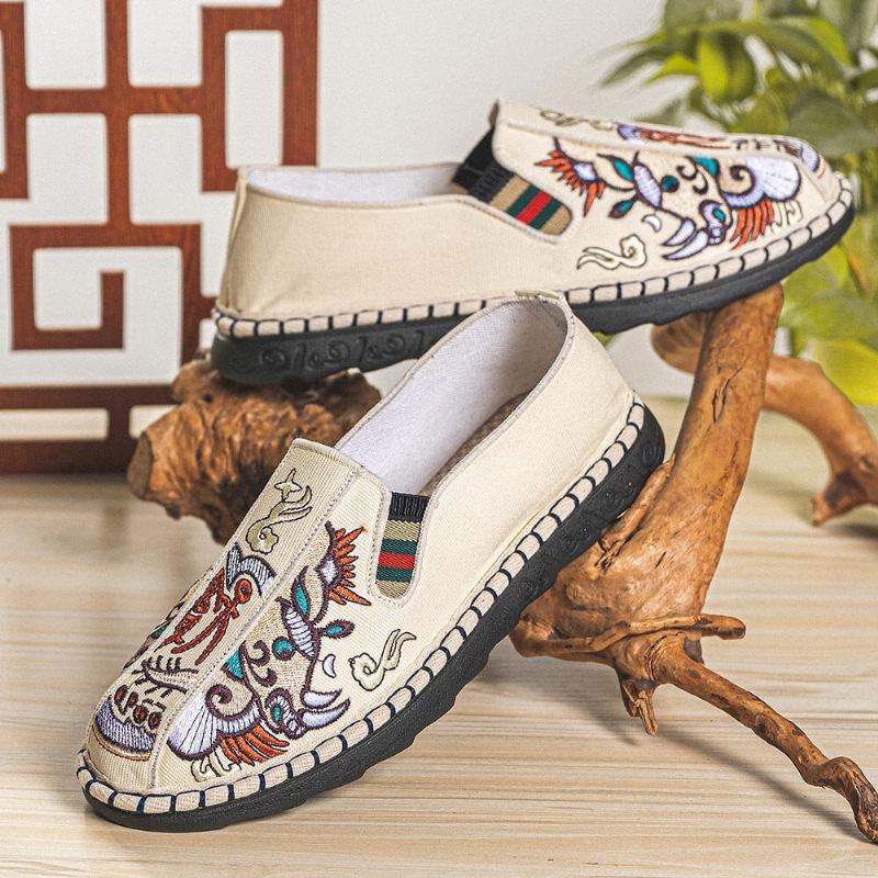 Heren Canvas Ademende Antislip Zachte Bodem Comfortabele Casual Linnen Schoenen