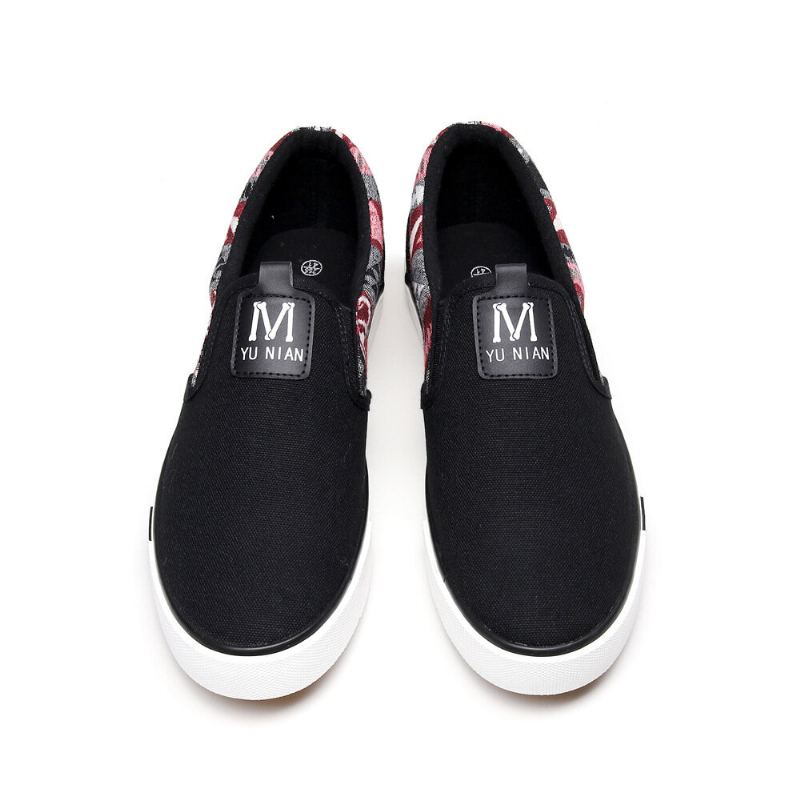 Heren Canvas Ademende Slip On Non Slip Soft Casual Court Shoes
