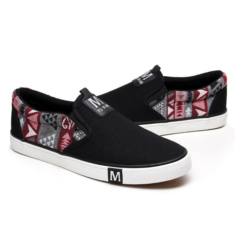 Heren Canvas Ademende Slip On Non Slip Soft Casual Court Shoes