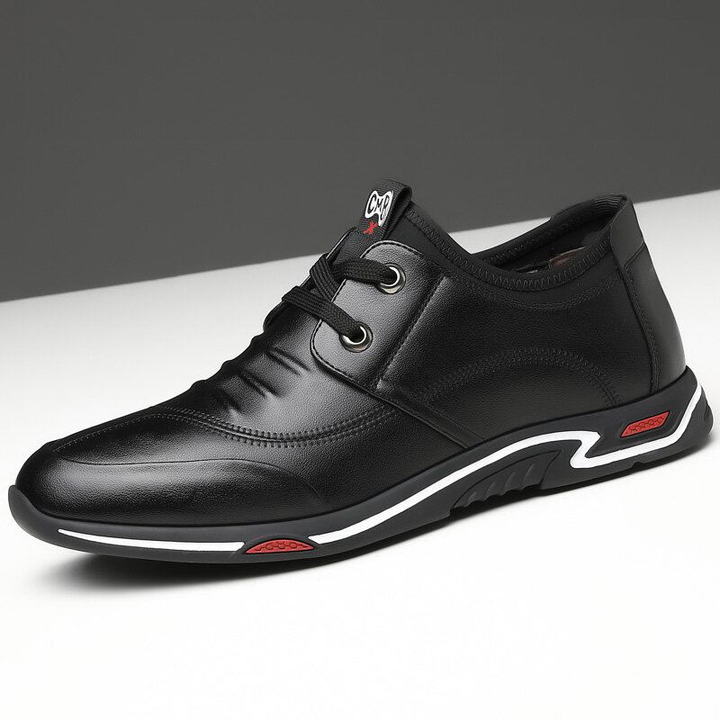 Heren Rundleer Ademend Zachte Bodem Non Slip Lace Up Casual Business Shoes