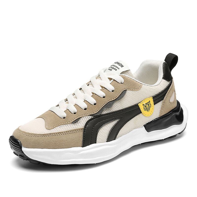 Heren Stijlvolle Stof Splicing Ademende Non Slip Running Casual Schoenen