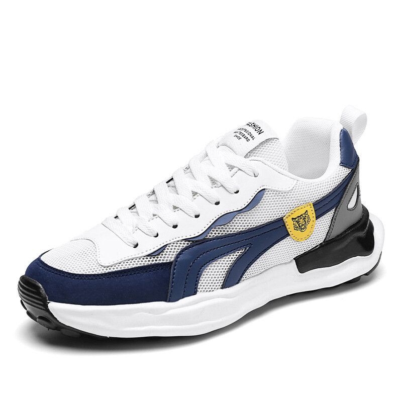 Heren Stijlvolle Stof Splicing Ademende Non Slip Running Casual Schoenen