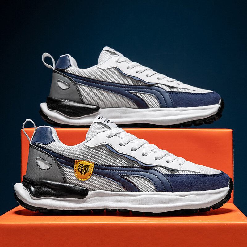 Heren Stijlvolle Stof Splicing Ademende Non Slip Running Casual Schoenen