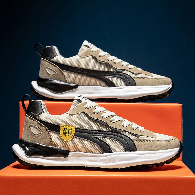 Heren Stijlvolle Stof Splicing Ademende Non Slip Running Casual Schoenen