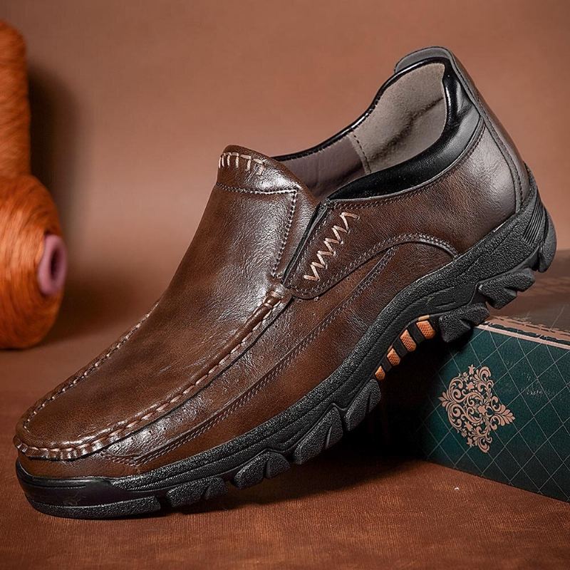 Mannen Echt Leer Antislip Zachte Zool Comfortabele Outdoor Wandelschoenen