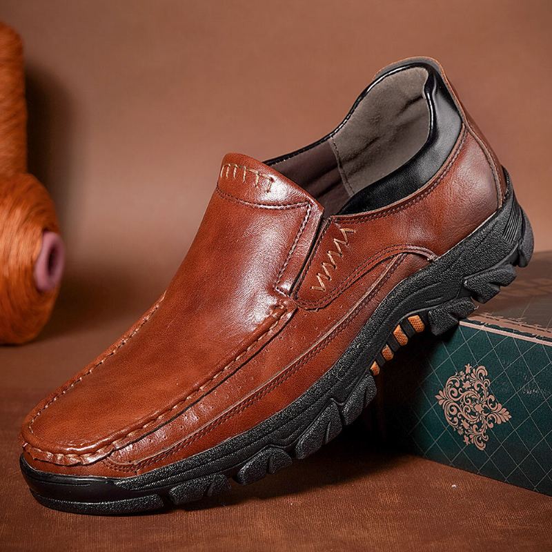 Mannen Echt Leer Antislip Zachte Zool Comfortabele Outdoor Wandelschoenen