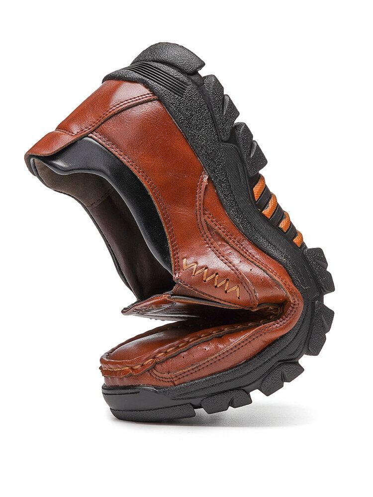 Mannen Echt Leer Antislip Zachte Zool Comfortabele Outdoor Wandelschoenen