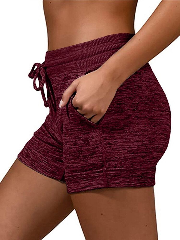 Dames Casual Elastische Taille Fietsbroek Zomer Sport Shorts