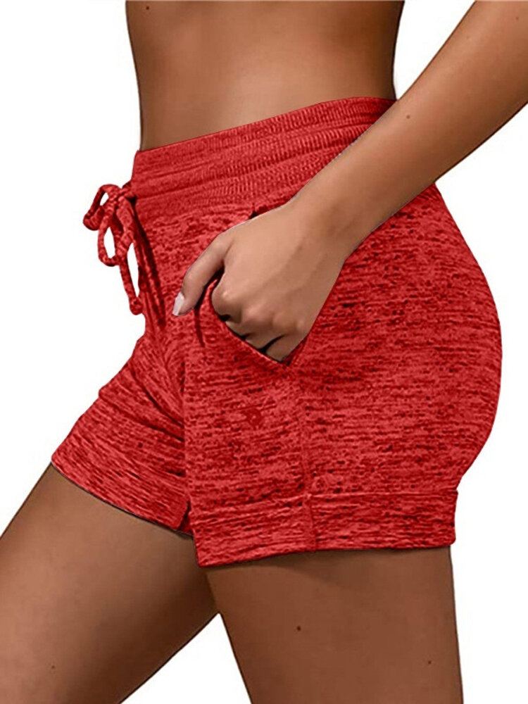 Dames Casual Elastische Taille Fietsbroek Zomer Sport Shorts