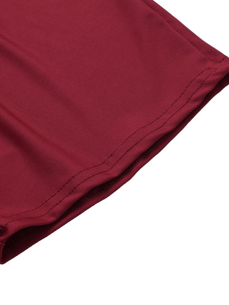 Werkkleding Effen Jumpsuit Met V-hals En Korte Mouwen Voor Dames
