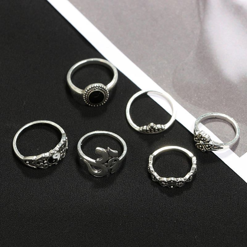 10st Bohemian Statement Ring Set Vintage Crown Star Moon Flower Knuckle Rings Voor Vrouwen