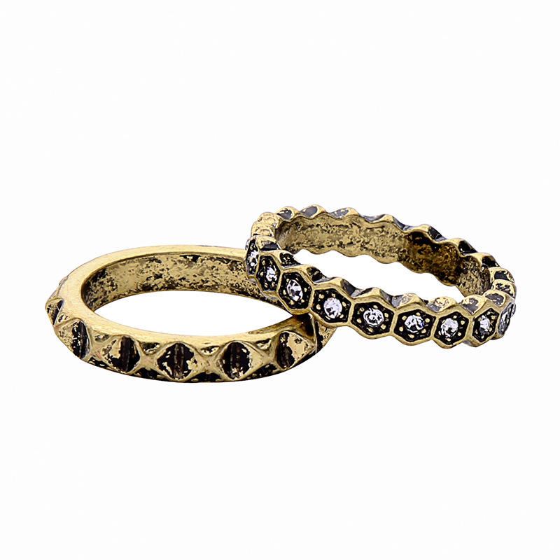 Dubbellaagse Strass-vingerring Afrikaanse Bronzen Vrouwenring Voor Cadeau!
