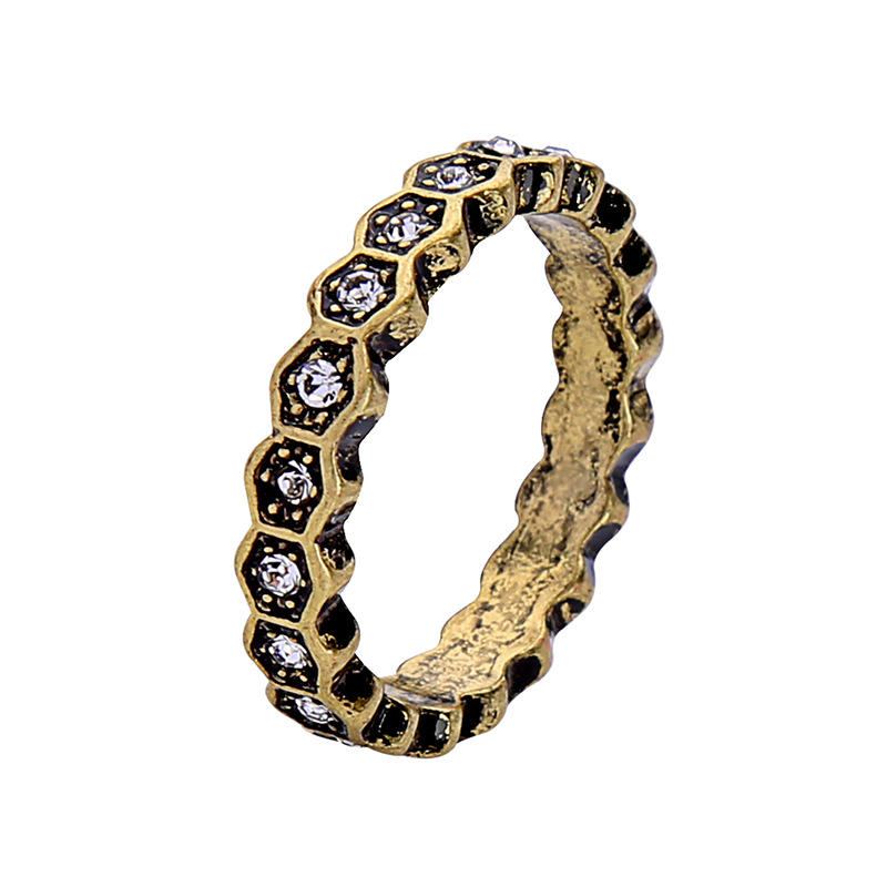 Dubbellaagse Strass-vingerring Afrikaanse Bronzen Vrouwenring Voor Cadeau!