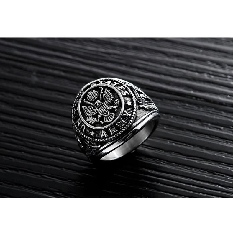 Persoonlijkheid Retro Slab Eagle Titanium Stalen Ring