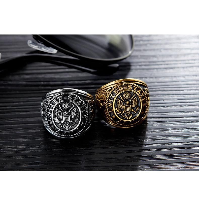 Persoonlijkheid Retro Slab Eagle Titanium Stalen Ring