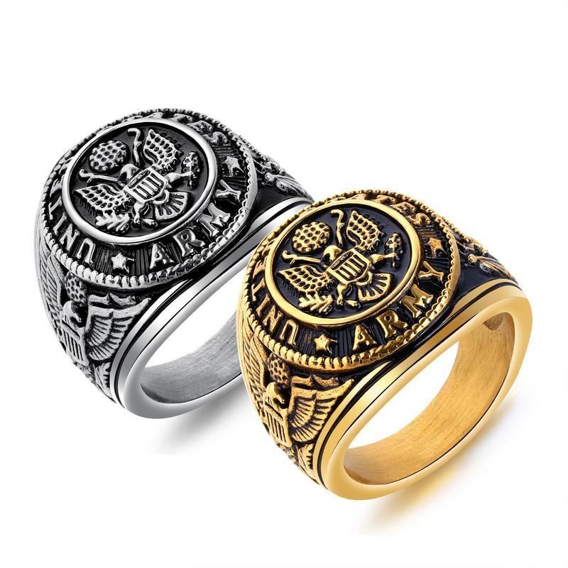 Persoonlijkheid Retro Slab Eagle Titanium Stalen Ring