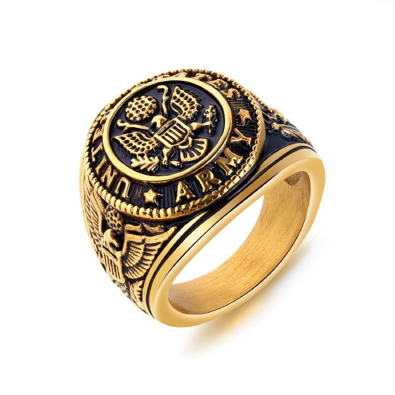 Persoonlijkheid Retro Slab Eagle Titanium Stalen Ring