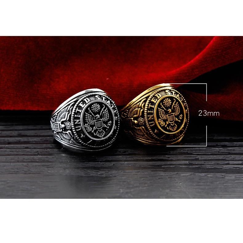 Persoonlijkheid Retro Slab Eagle Titanium Stalen Ring