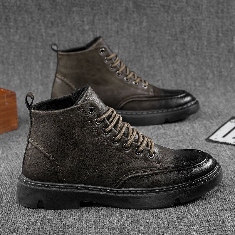 Heren Retro Casual Antislip Veterschoenen Met Veters