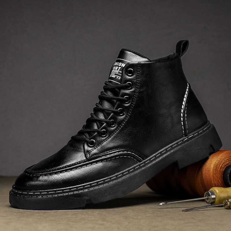 Heren Retro Casual Antislip Veterschoenen Met Veters