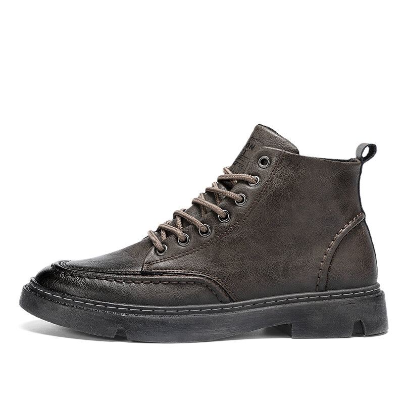 Heren Retro Casual Antislip Veterschoenen Met Veters