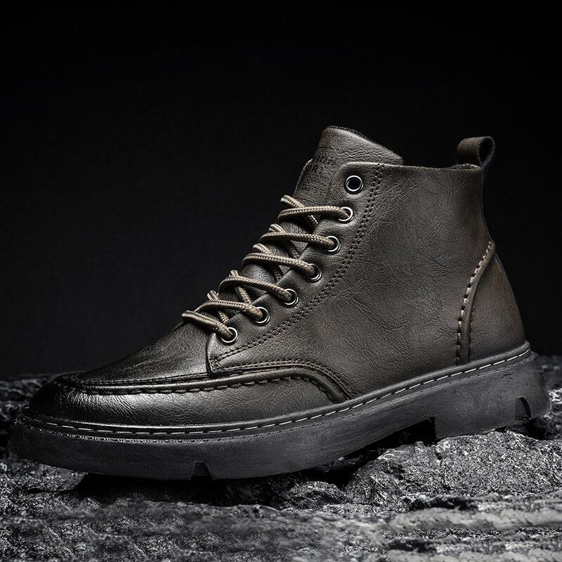Heren Retro Casual Antislip Veterschoenen Met Veters
