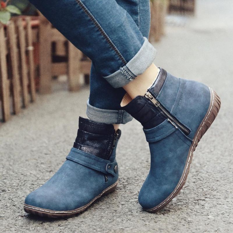 Stiksels Antislip Pluche Voering Warme Casual Enkel Korte Laarzen
