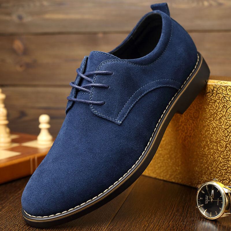 Casual Soft Suede Business Office Oxfords Met Spitse Neus