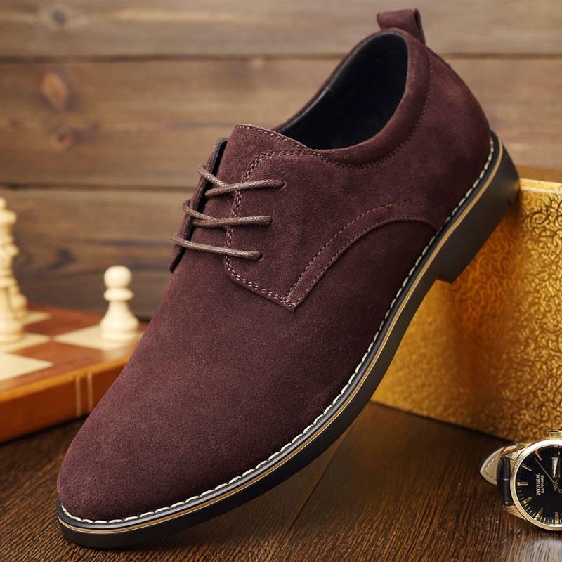 Casual Soft Suede Business Office Oxfords Met Spitse Neus