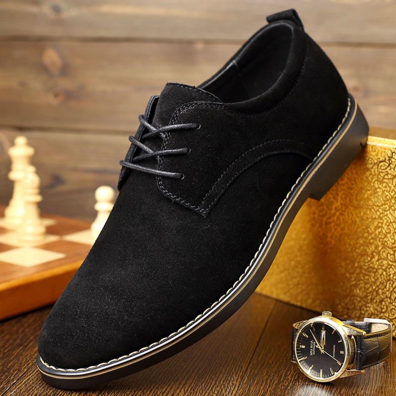 Casual Soft Suede Business Office Oxfords Met Spitse Neus