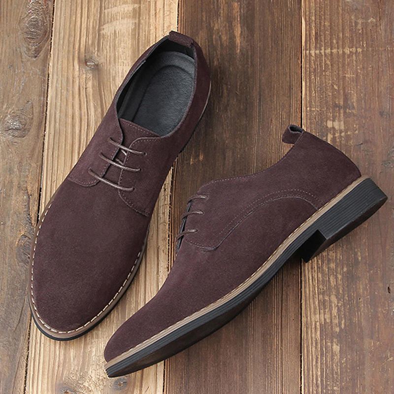 Casual Soft Suede Business Office Oxfords Met Spitse Neus