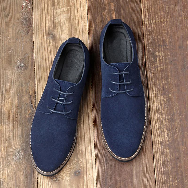 Casual Soft Suede Business Office Oxfords Met Spitse Neus