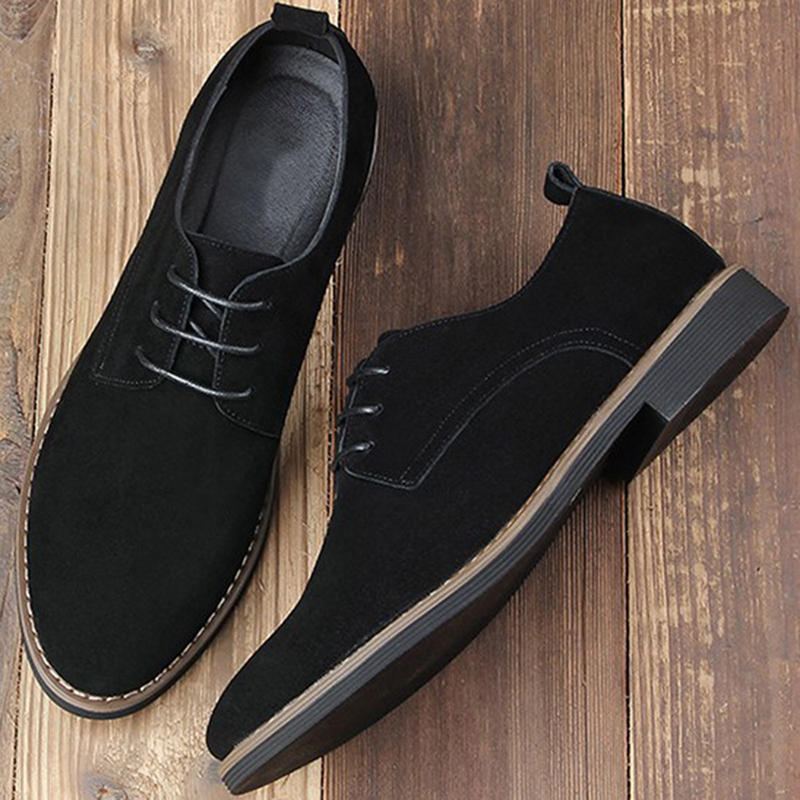 Casual Soft Suede Business Office Oxfords Met Spitse Neus