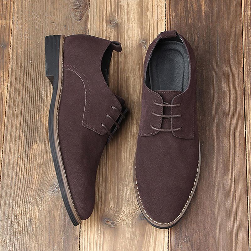 Casual Soft Suede Business Office Oxfords Met Spitse Neus