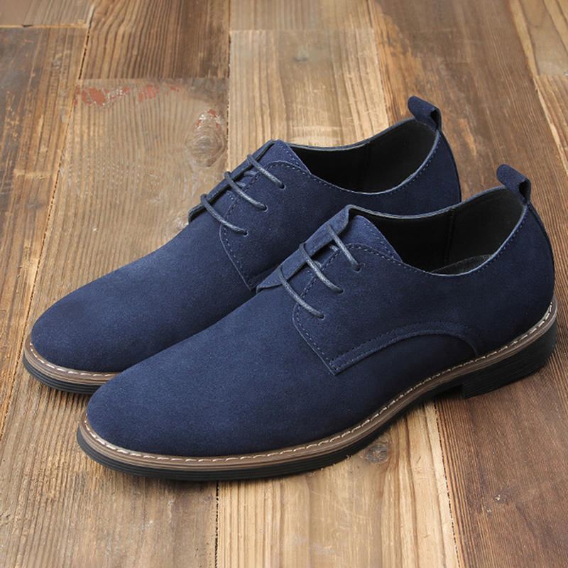 Casual Soft Suede Business Office Oxfords Met Spitse Neus