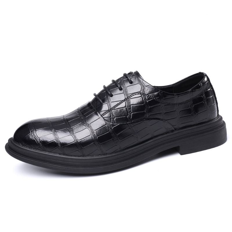 Heren Lederen Comfortabele Zachte Zool Krokodil Graan Engeland Stijl Casual Zakelijke Schoenen