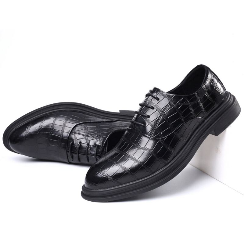 Heren Lederen Comfortabele Zachte Zool Krokodil Graan Engeland Stijl Casual Zakelijke Schoenen