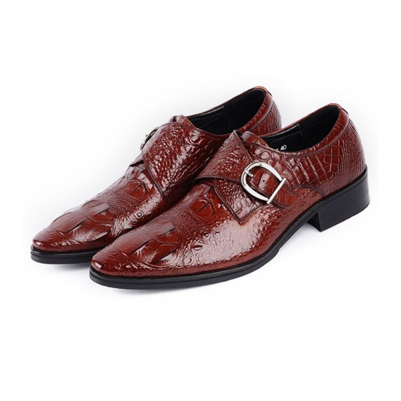 Zacht Krokodillenpatroon Zakelijke Casual Leren Oxfords