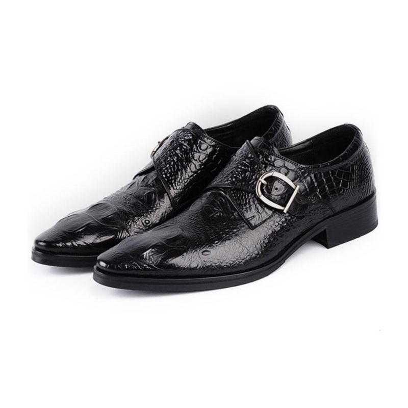 Zacht Krokodillenpatroon Zakelijke Casual Leren Oxfords